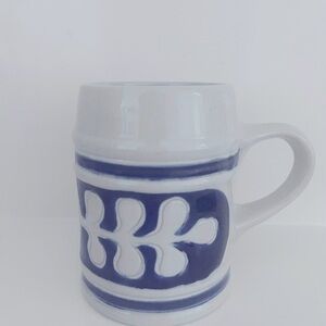 Beer Garden Munich Germany - Blue and White Ceramic Beer Mug. Limited Edition.